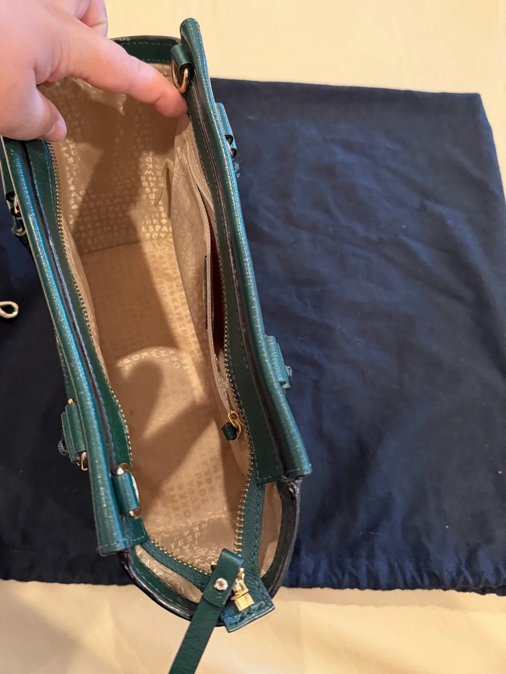 Kate Spade Forest Green Pebbled Leather Satchel & Wallet